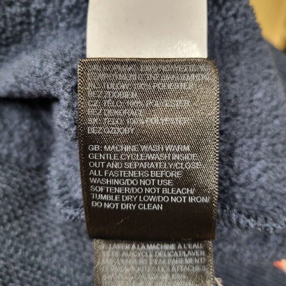 The North Face Men‎ Sweatshirt Large Blue Solid Logo 1/4 Zip Pullover